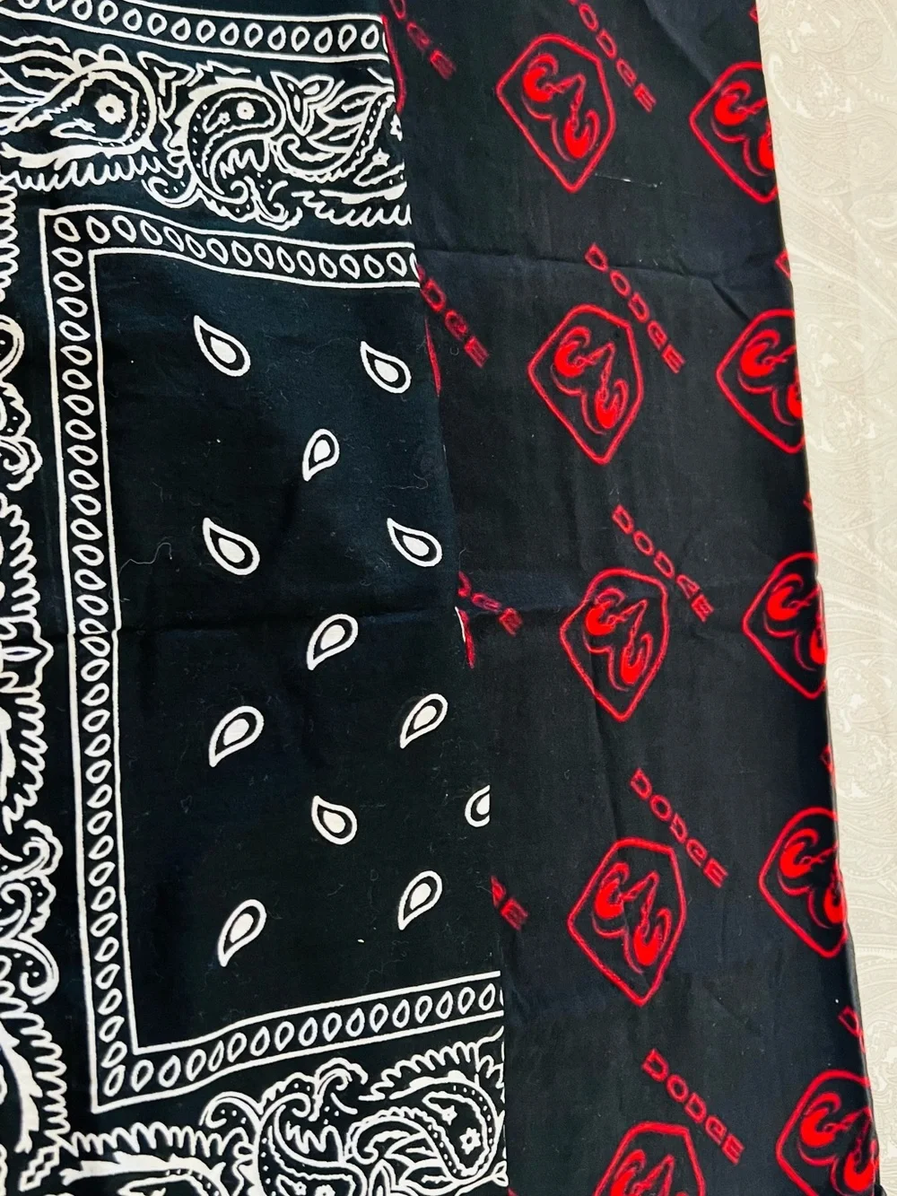 Black Bandana Set with Red Dodge & Yellow Western Union Logos